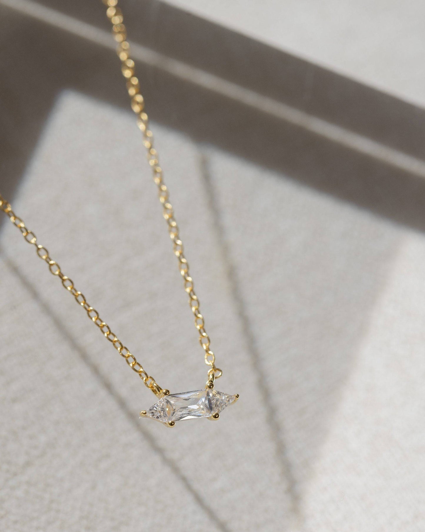 Moonlit Crystal Bar Necklace