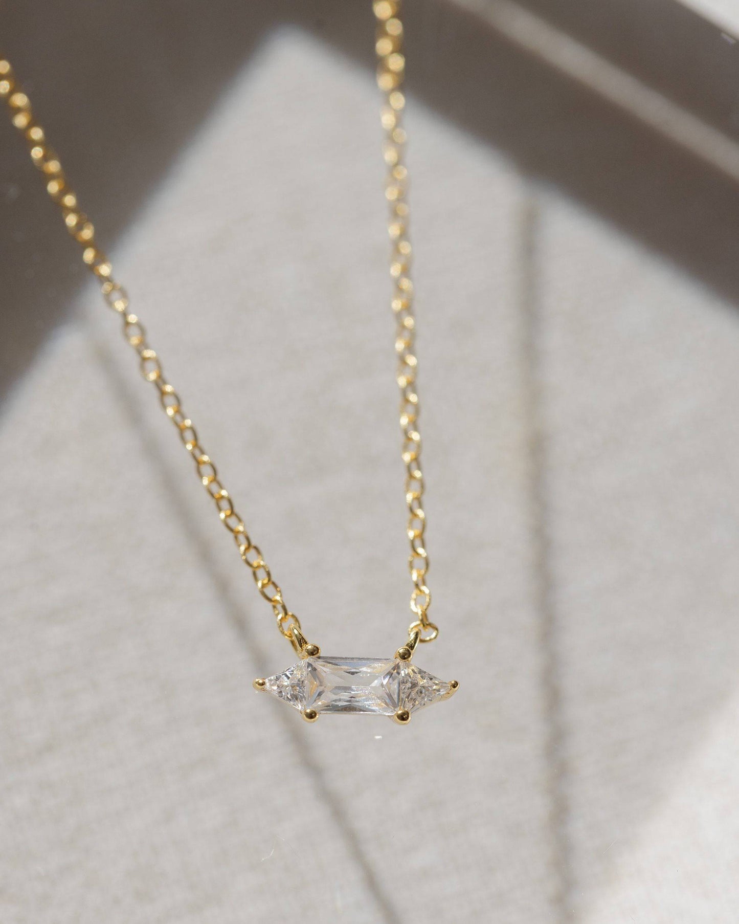 Moonlit Crystal Bar Necklace