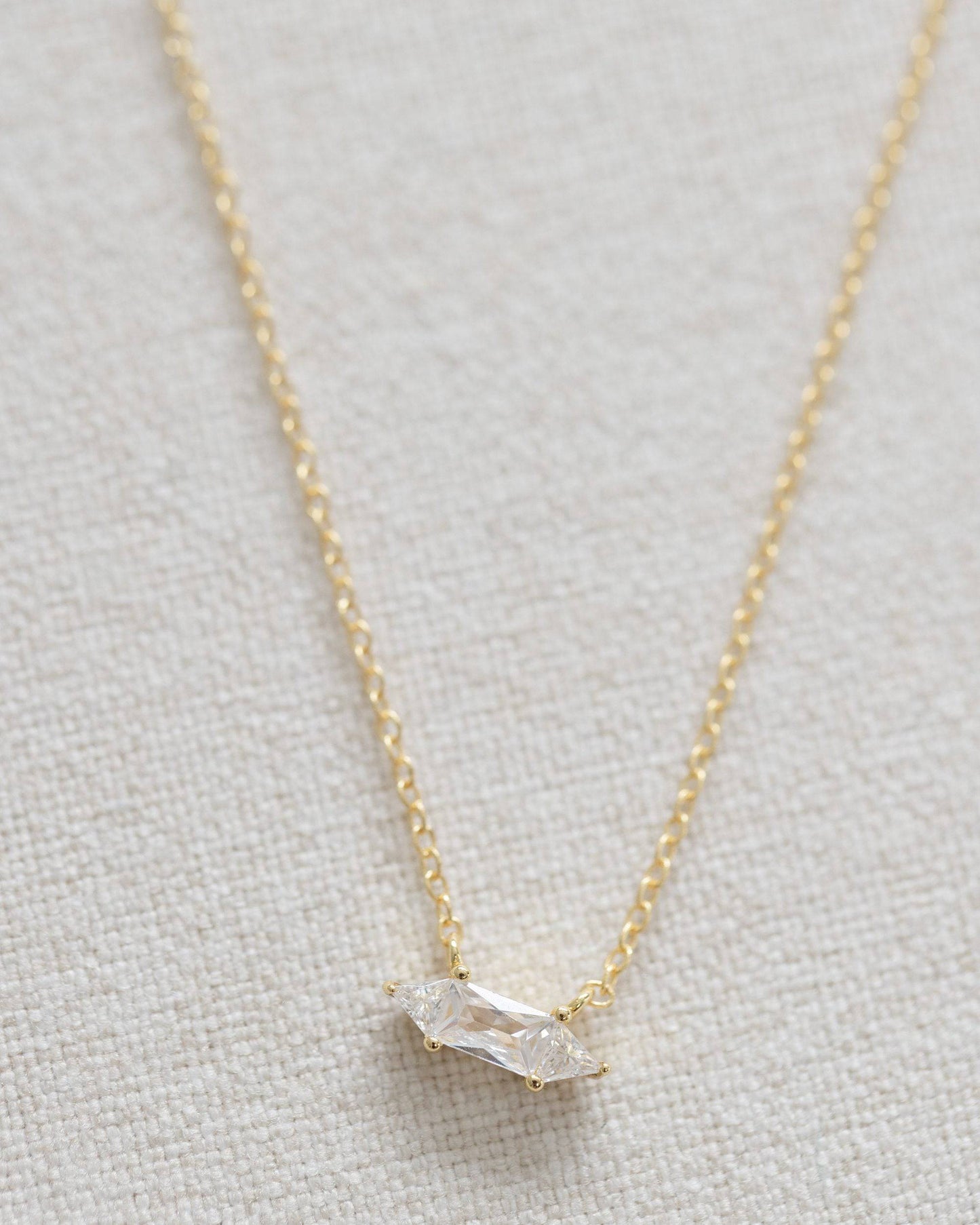 Moonlit Crystal Bar Necklace