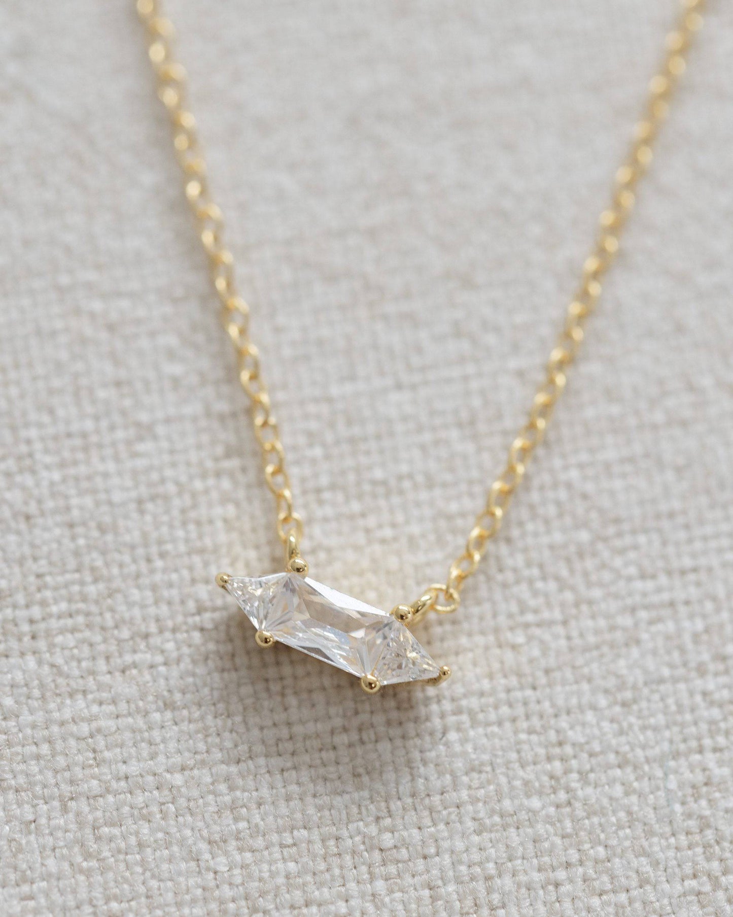 Moonlit Crystal Bar Necklace