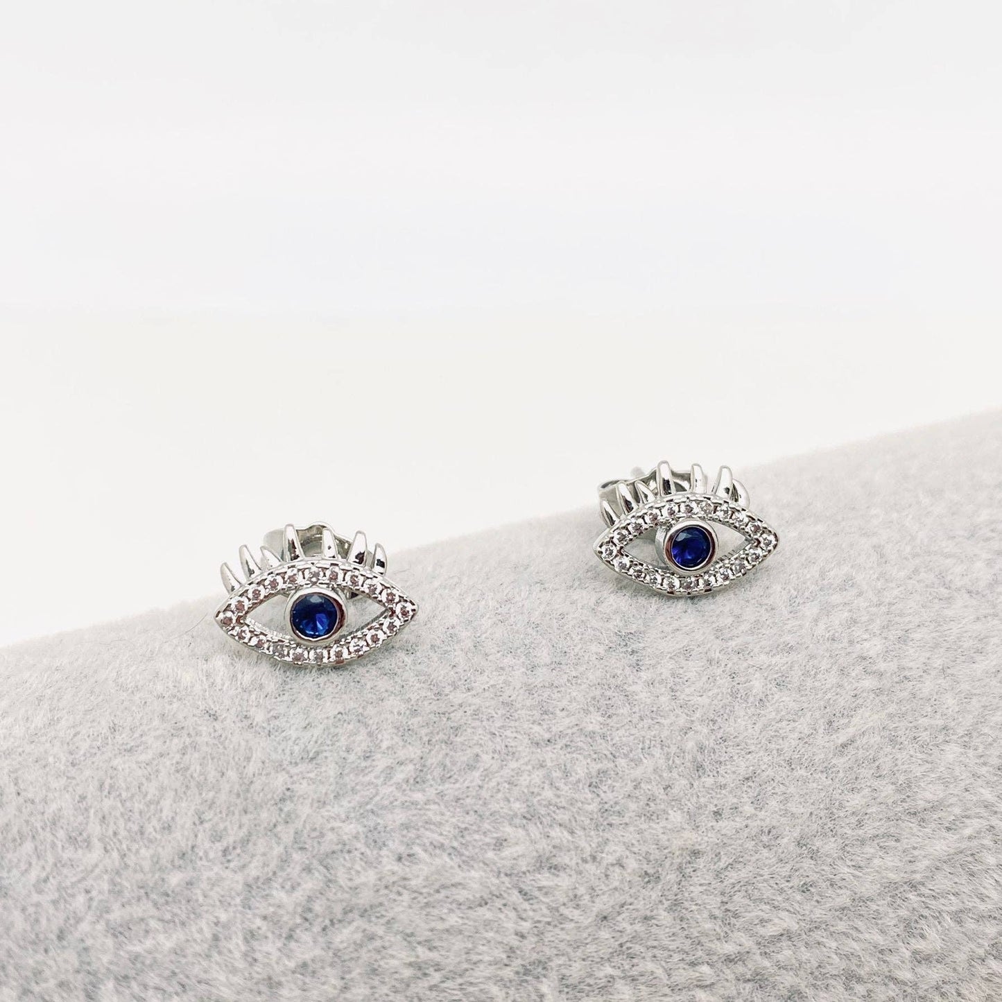 Evil Eye Stud Set - Silver