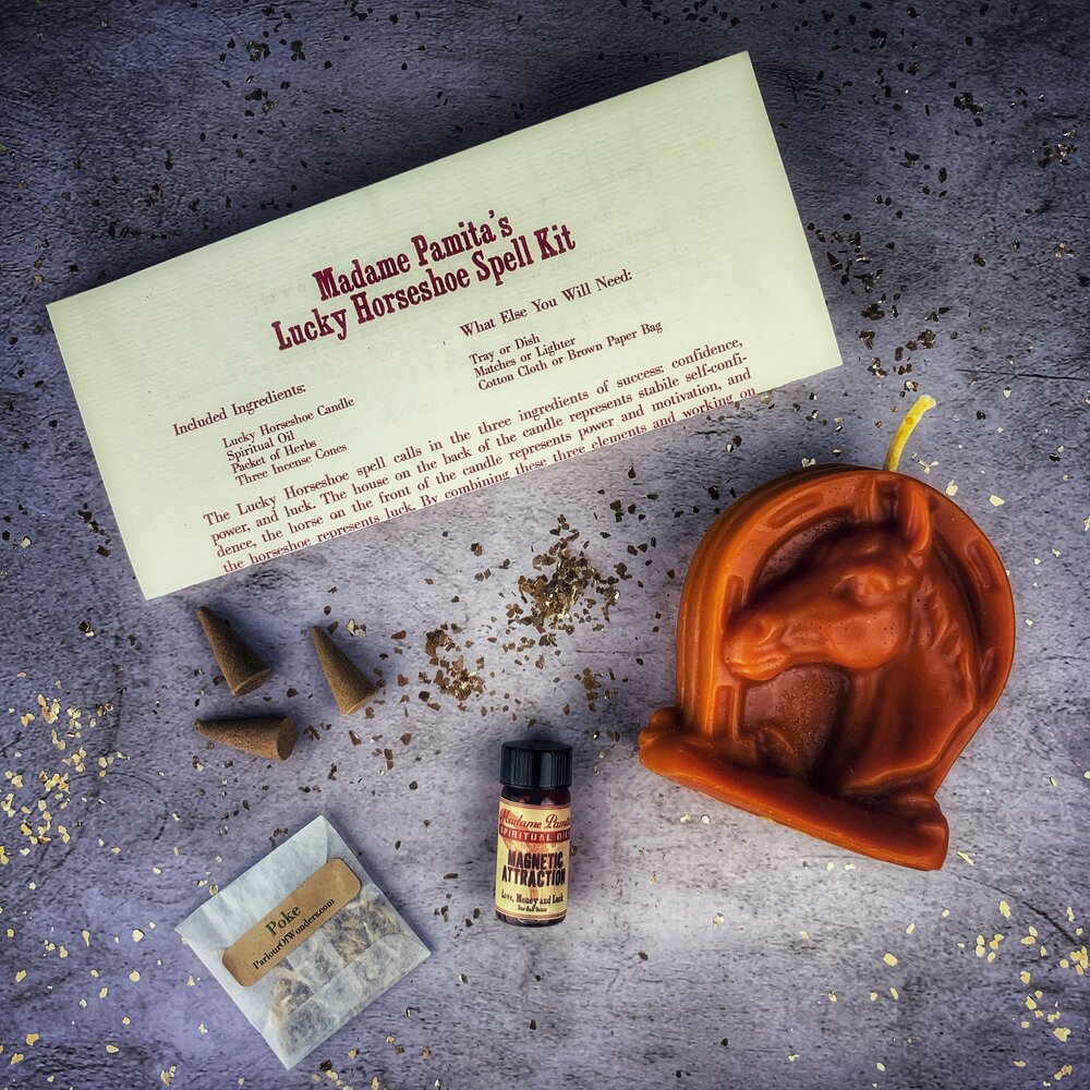 Lucky Horseshoe Candle Spell Kit – Ritual Candle for Luck, Power & Opportunity