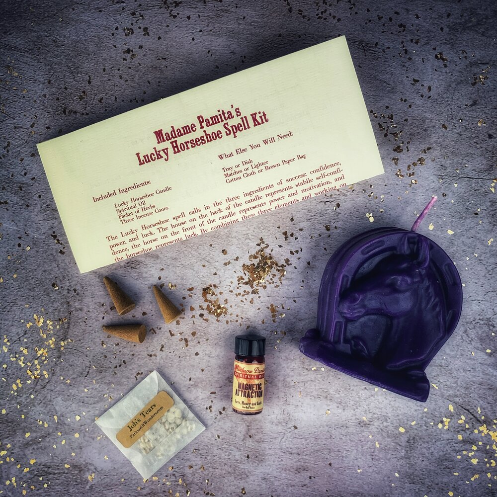 Lucky Horseshoe Candle Spell Kit – Ritual Candle for Luck, Power & Opportunity