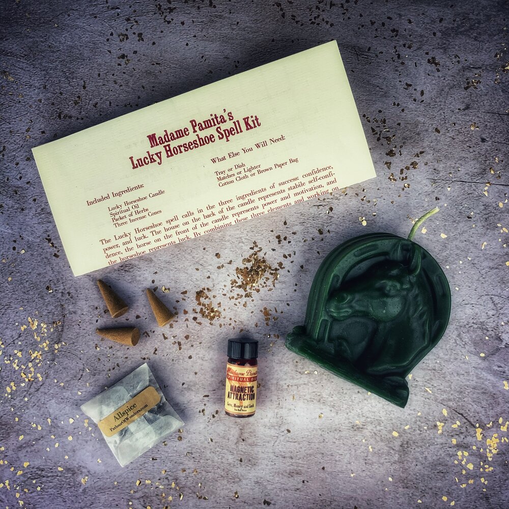 Lucky Horseshoe Candle Spell Kit – Ritual Candle for Luck, Power & Opportunity