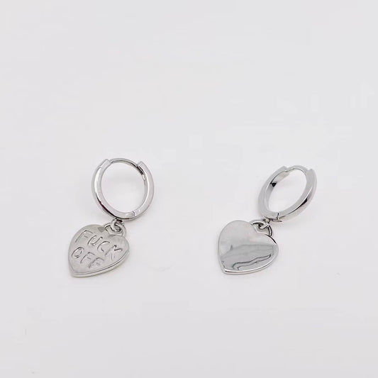 Fuck Off Heart Hoop Set