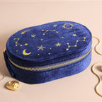 Starry Night Velvet Oval Jewelry Case