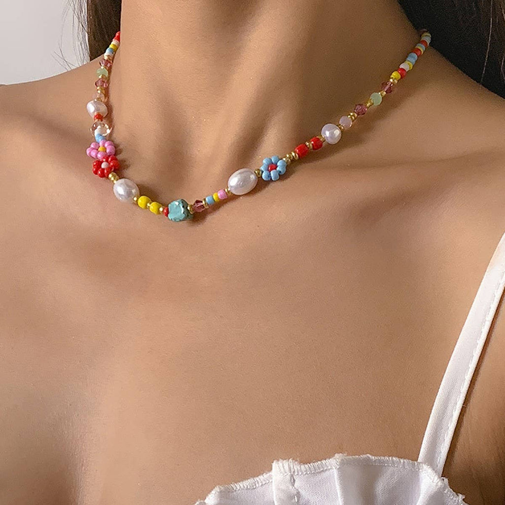 Beaded Floral Necklace