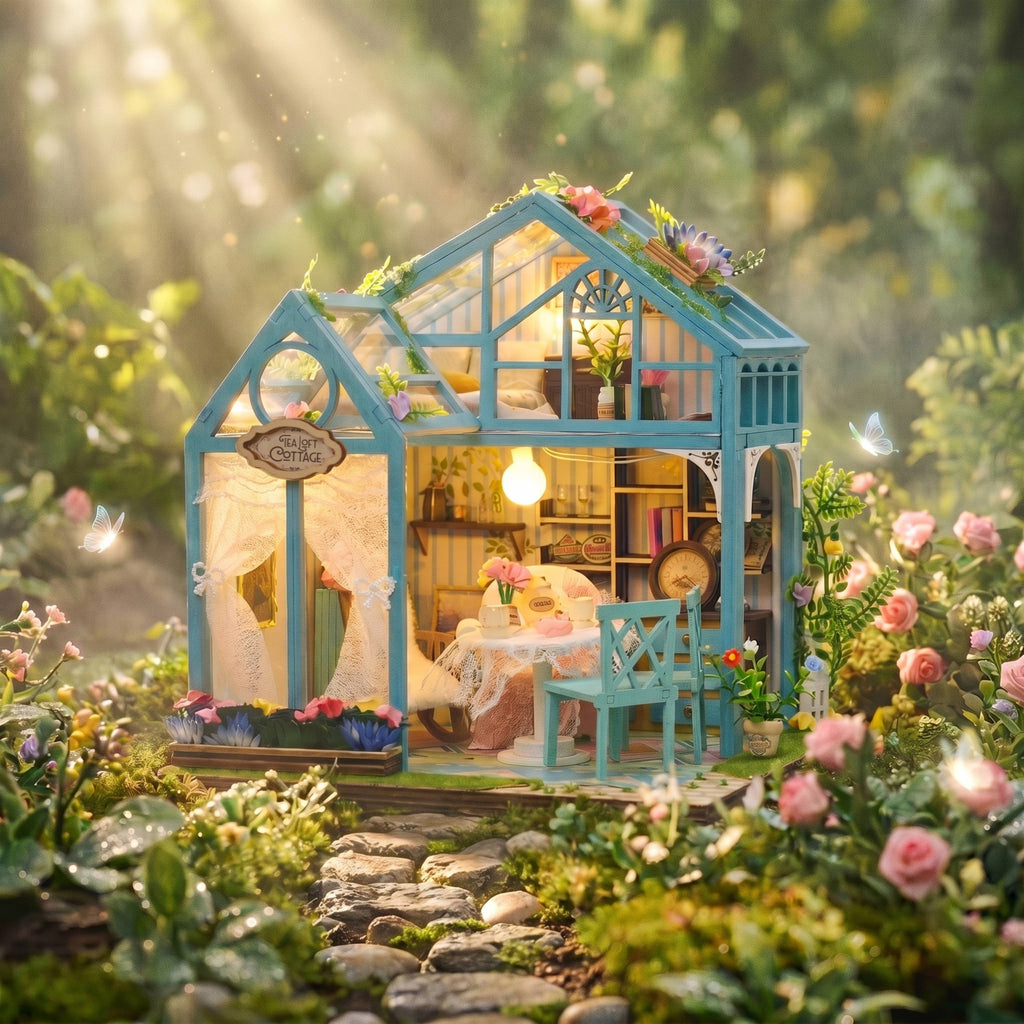 DIY Miniature House Kit: Tea Loft Cottage