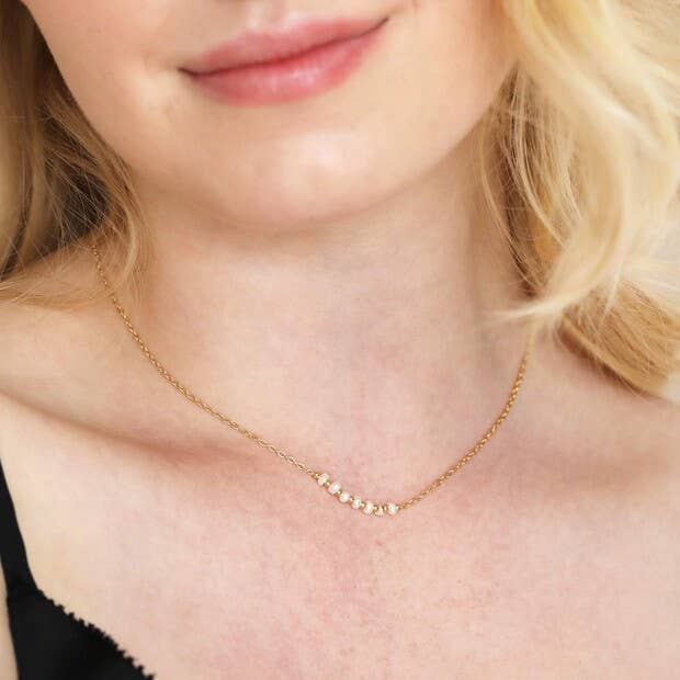 Golden Pearl Path Necklace