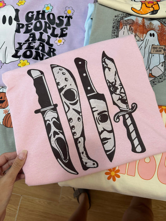 Faux Embroidery Spooky Tee & Sweatshirt
