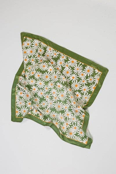 Green Floral Scarf