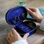 Starry Night Velvet Oval Jewelry Case