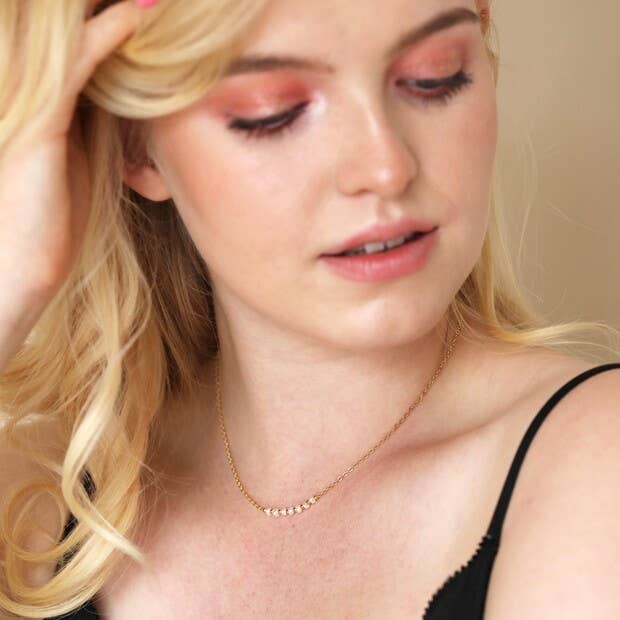 Golden Pearl Path Necklace