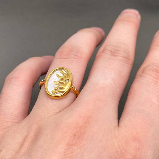 Inlaid Shell Sun Ring