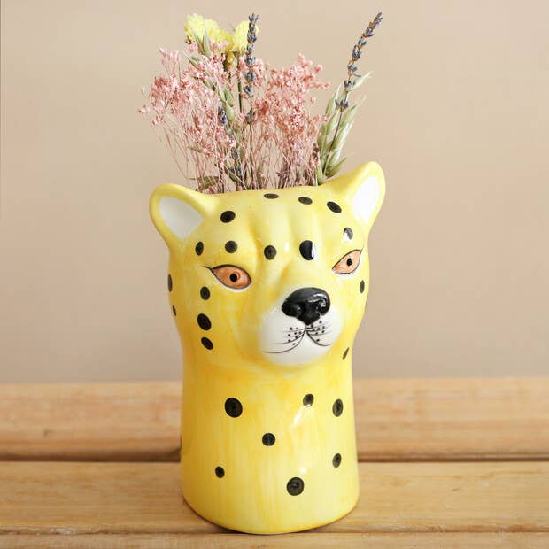 Leopard Guardian Vase