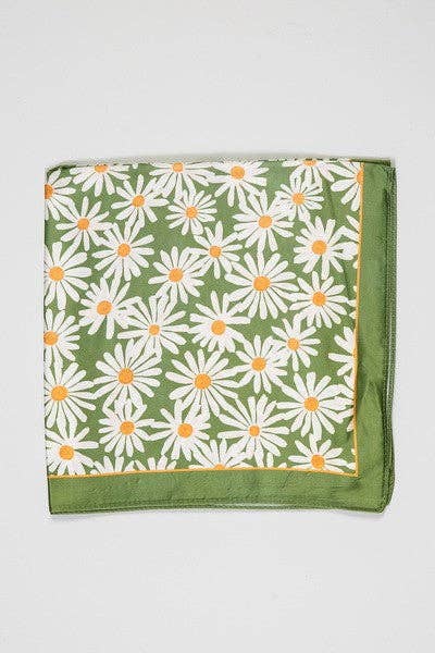 Green Floral Scarf