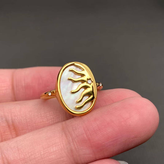 Inlaid Shell Sun Ring