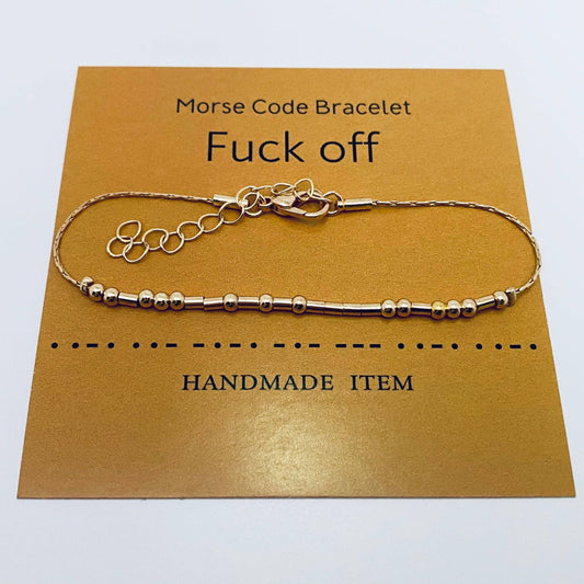 Golden Morse Code Bracelet