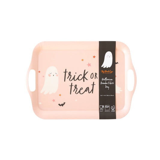 Trick or Treat Boo Bamboo Reusable Tray