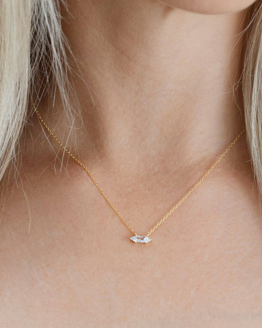Moonlit Crystal Bar Necklace