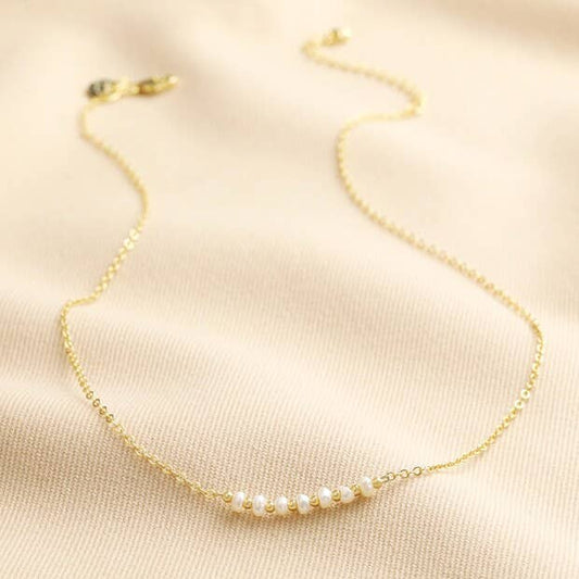 Golden Pearl Path Necklace