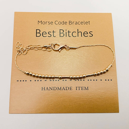 Golden Morse Code Bracelet