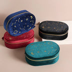 Starry Night Velvet Oval Jewelry Case