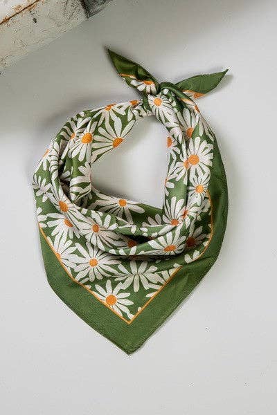 Green Floral Scarf