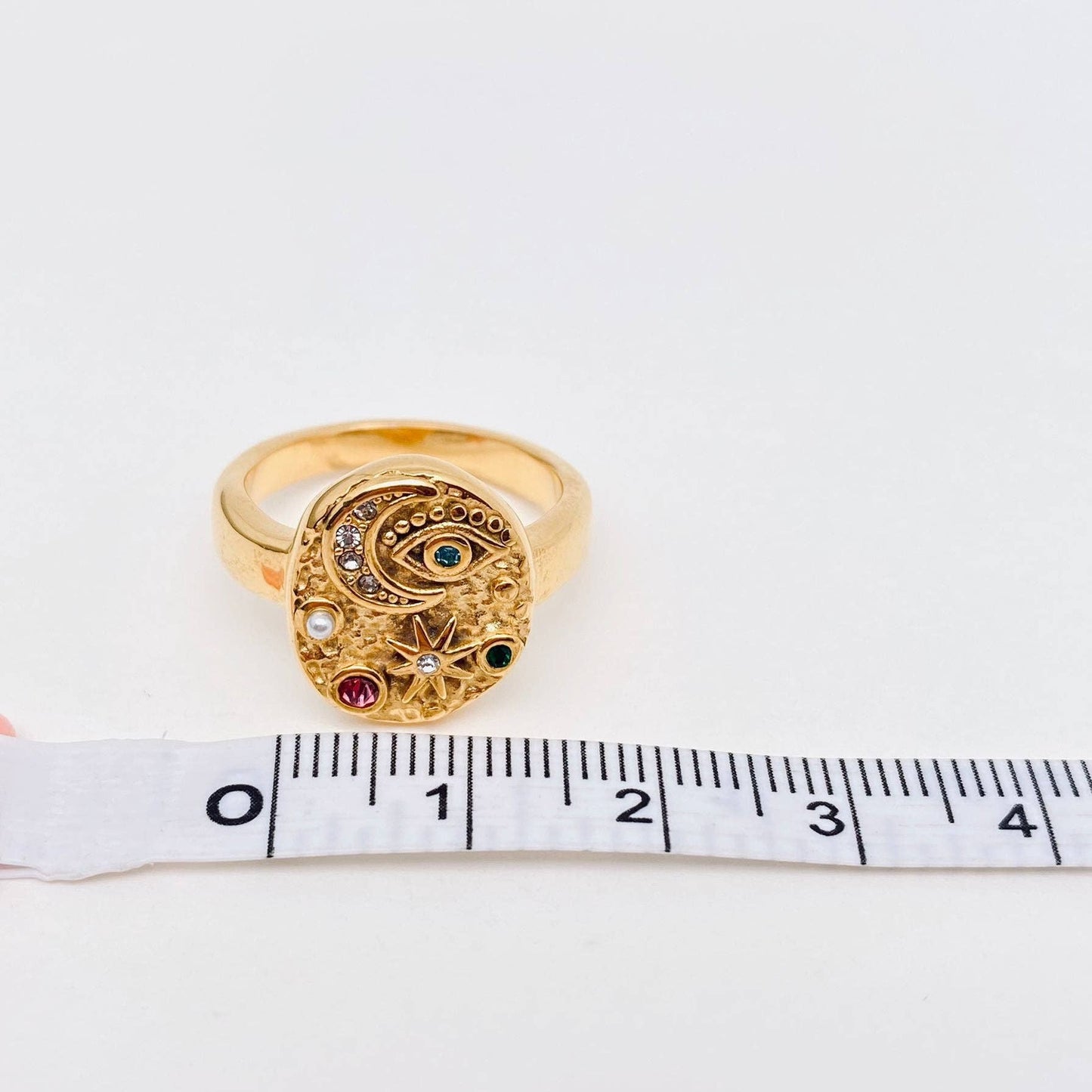 Star Moon Eye Gem Ring