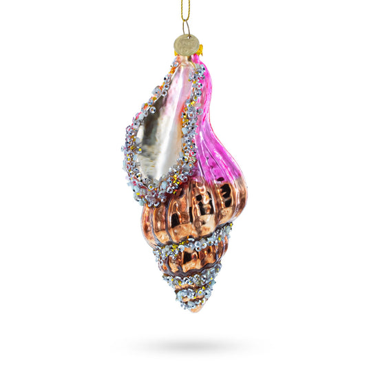 Conch Shell Glass Christmas Ornament