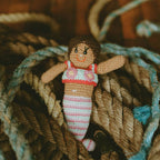 Handcrafted Tiny Turquoise Mermaid Baby Rattle