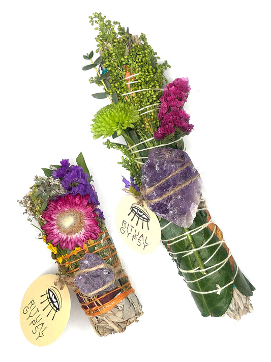 Amethyst White Sage Smudge Stick
