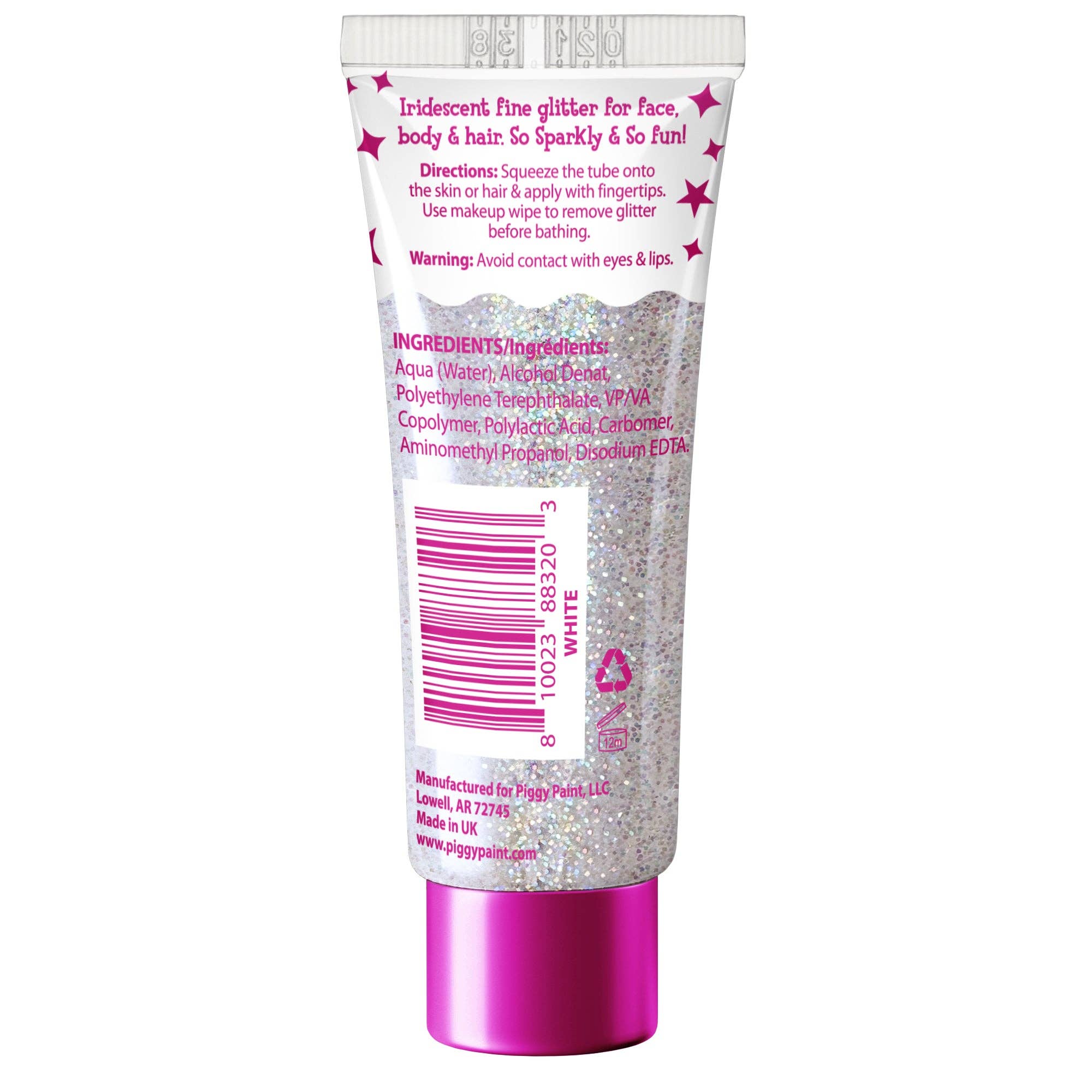Super Sparkly Fine Glitter Gel - White