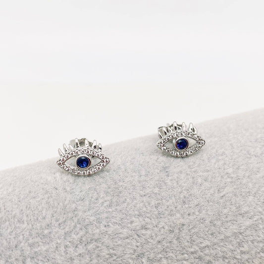 Evil Eye Stud Set - Silver