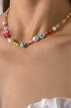 Beaded Floral Necklace