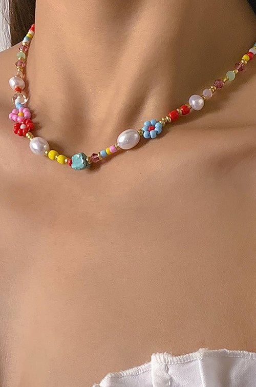 Beaded Floral Necklace
