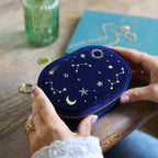 Starry Night Velvet Oval Jewelry Case
