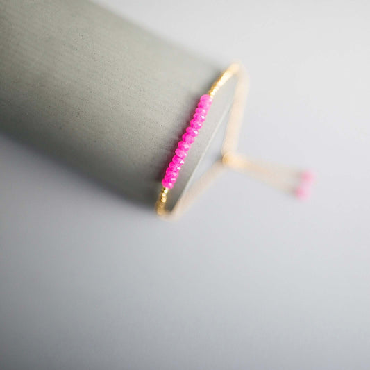 Hot Pink Chalcedony Stacking Bracelet (Joy + Protection)