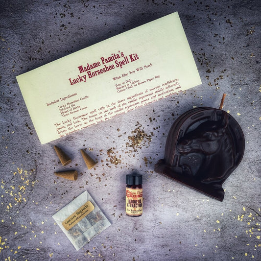 Lucky Horseshoe Candle Spell Kit – Ritual Candle for Luck, Power & Opportunity